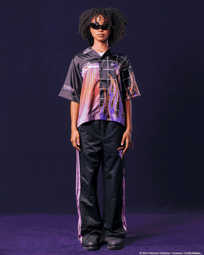 Pokémon By Loiter Gengar Split Button Up Shirt Black/Purple