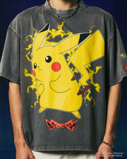 Pokémon By Loiter Pikachu Premium T-Shirt Charcoal