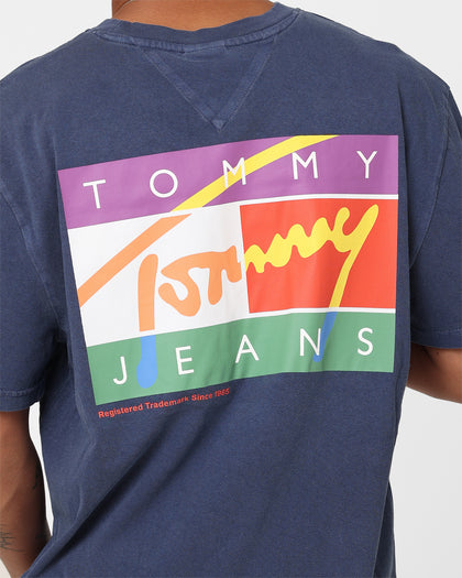 Tommy Jeans Classic Signature Pop Flag T-Shirt Twilight Navy
