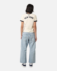 Pro Standard Women's New York Yankees Retro T-Shirt Eggshell/Midnight Navy