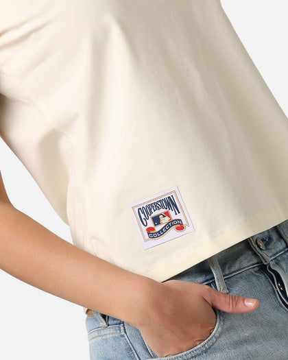 Pro Standard Women's New York Yankees Retro T-Shirt Eggshell/Midnight Navy