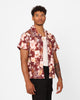 XXIII Jens Satin Button Up Shirt Maroon
