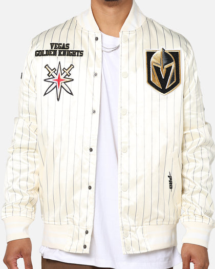 Pro Standard Vegas Golden Knights Pinstripe Jacket Eggshell/Yellow