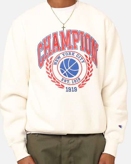 Champion Reverse Weave Field Basketball Crewneck White Ferrari