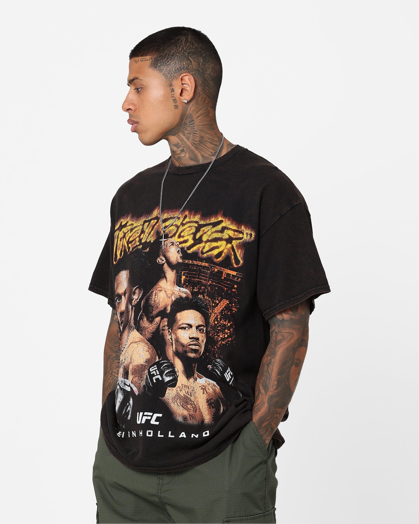 UFC By Goat Crew Kevin Holland Trailblazer Vintage T-Shirt Black