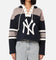47 Brand Women's New York Yankees Cropped Lacer Hoodie Fall Navy