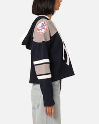 47 Brand Women's New York Yankees Cropped Lacer Hoodie Fall Navy