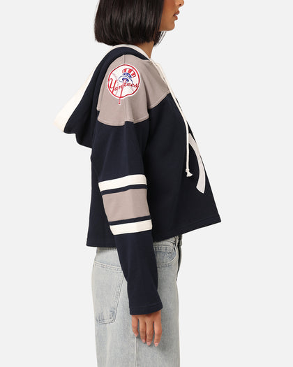 47 Brand Women's New York Yankees Cropped Lacer Hoodie Fall Navy