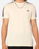 Fred Perry Contrast Tape Ringer T-Shirt Ecru/Whisky Brown