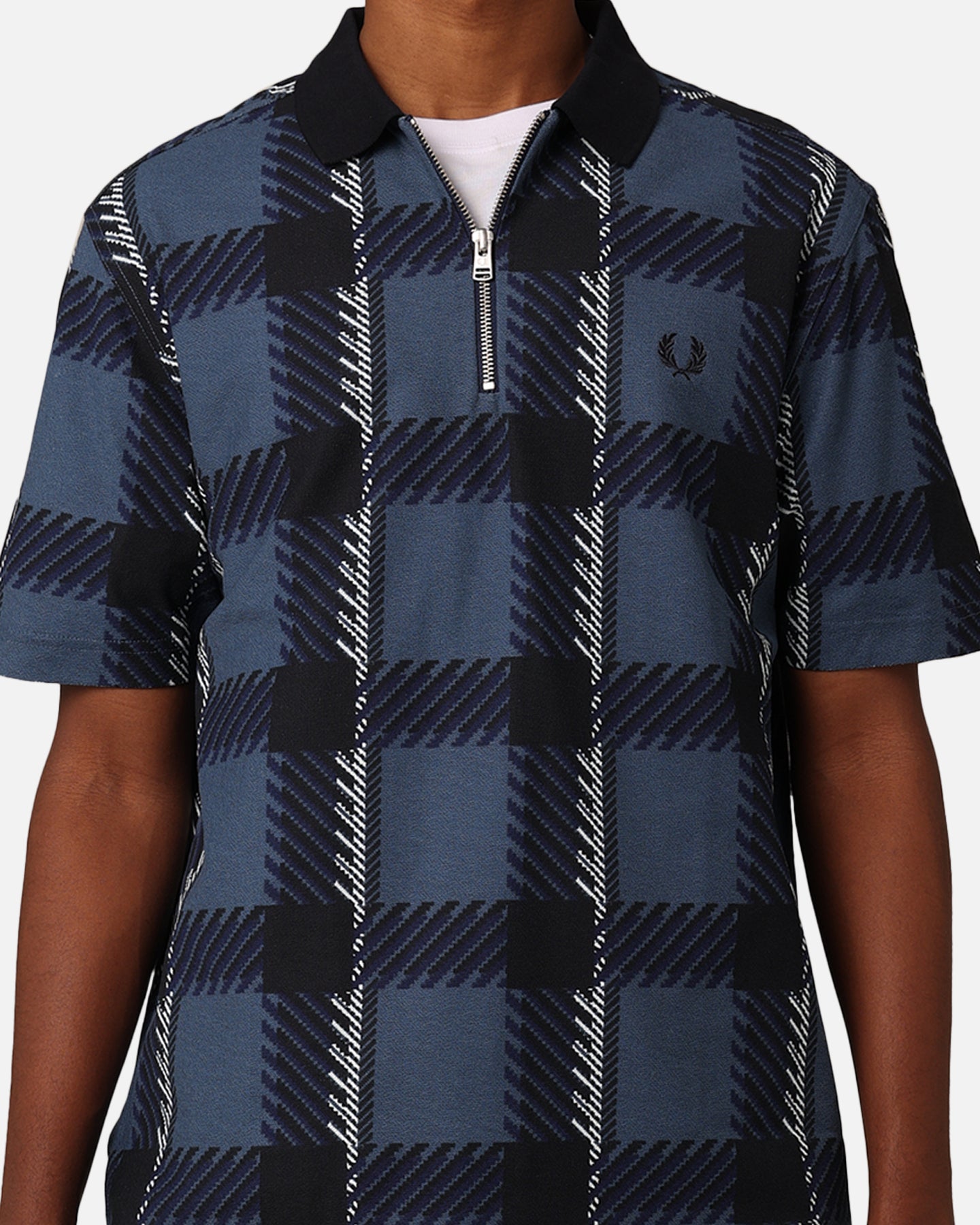 FRED PERRY TARTAN SHIRT ネイビー 半袖 Fred Perry - Tartan Twill Short Sleeve Shirt M9896 navy 608, 99,00 €