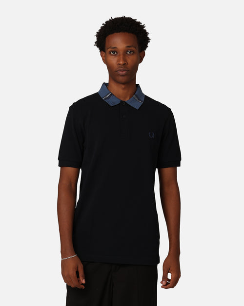 Fred Perry Graphic Collar Polo Shirt Navy