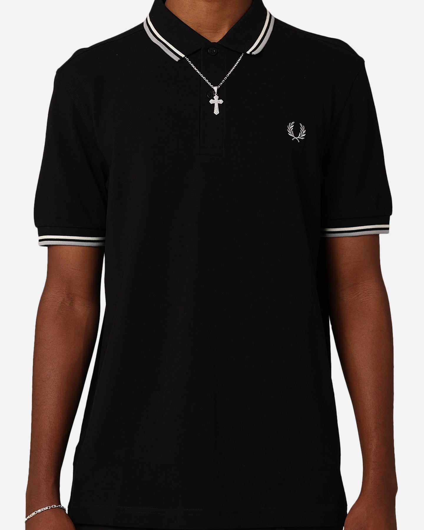 Fred Perry Twin Tipped Polo Shirt Black/Ecru | Culture Kings US
