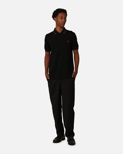 Fred Perry Twin Tipped Polo Shirt Black/Whisky Brown