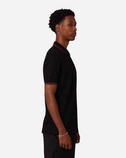 Fred Perry Twin Tipped Polo Shirt Black/Whisky Brown