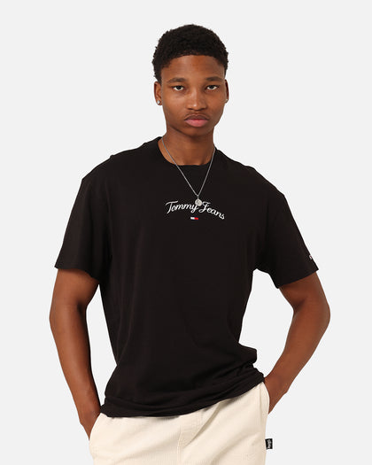 Tommy Jeans Relaxed Curved Serif Flag T-Shirt Black