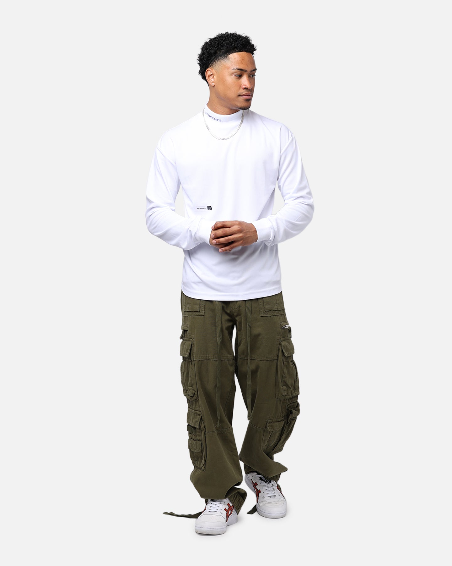 Students Golf Host Long Sleeve Mock Neck T-Shirt White | Culture