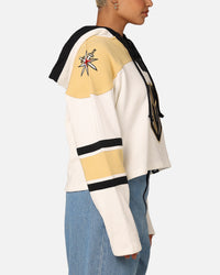 47 Brand Women's Vegas Golden Knights Cropped Lacer Hoodie White Wash