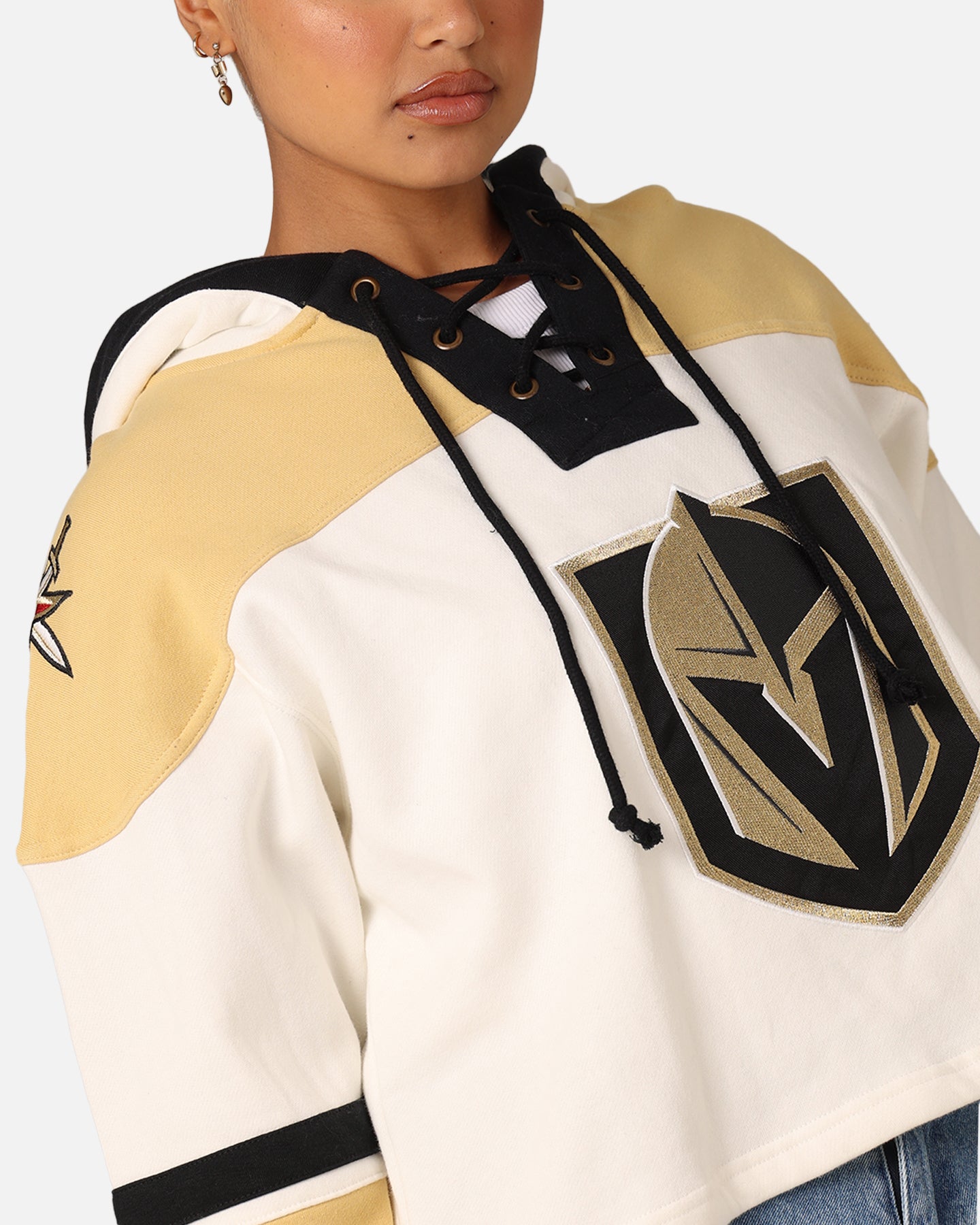 47 Brand Women's Vegas Golden Knights Cropped Lacer Hoodie White