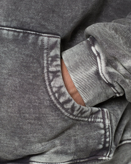 MNML Washed Acid Hoodie Black