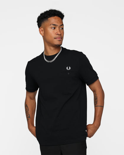 Fred Perry Pocket Detail Piqué T-Shirt Black