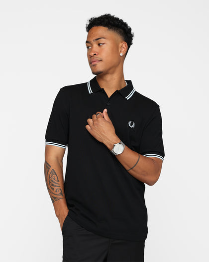 Fred Perry Twin Tipped Polo Shirt Black/Light Ice