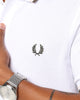 Fred Perry Twin Tipped Polo Shirt White/Silky Peach/Uniform Green