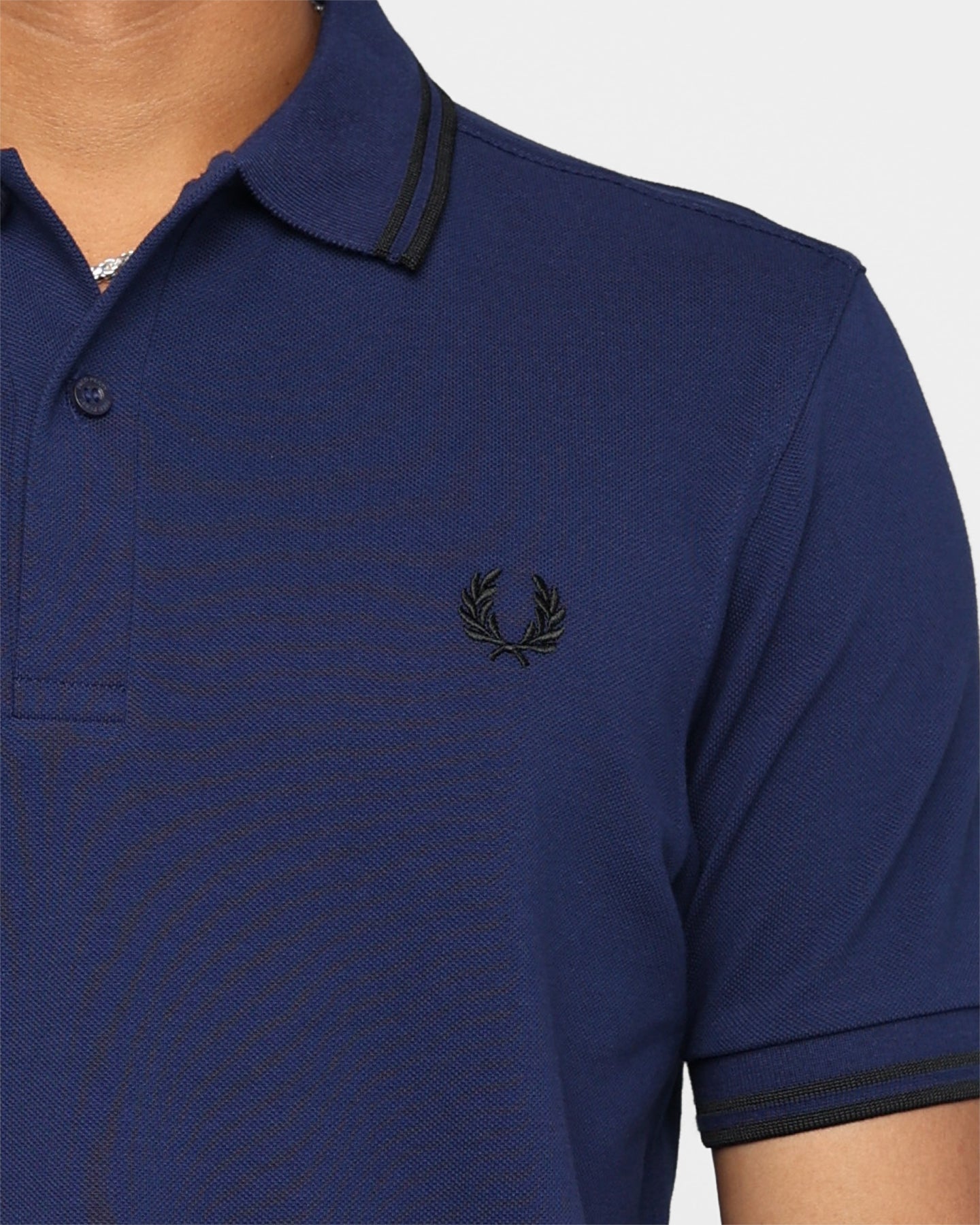 ゆ*読様 FRED PERRY Twin Tipped Ribbed Polo Fred Perry Twin Tipped Polo Shirt French Navy/Black | Culture Kings US