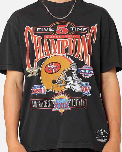 Mitchell & Ness San Francisco 49ers 5 Time Super Bowl T-Shirt Faded Black
