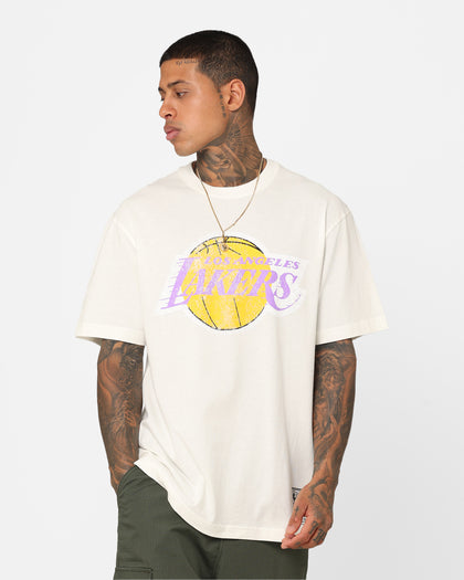 Mitchell & Ness Los Angeles Lakers Oversized Logo T-Shirt Vintage White