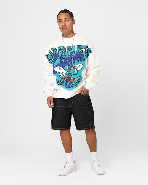 Mitchell & Ness Charlotte Hornets Suns Out Crewneck Vintage White