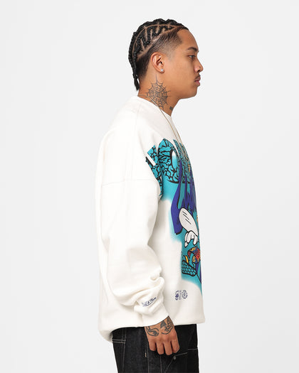 Mitchell & Ness Charlotte Hornets Suns Out Crewneck Vintage White