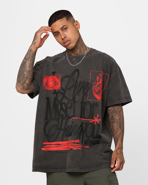 Rats Get Fat Love Myself Vintage T-Shirt Black Wash