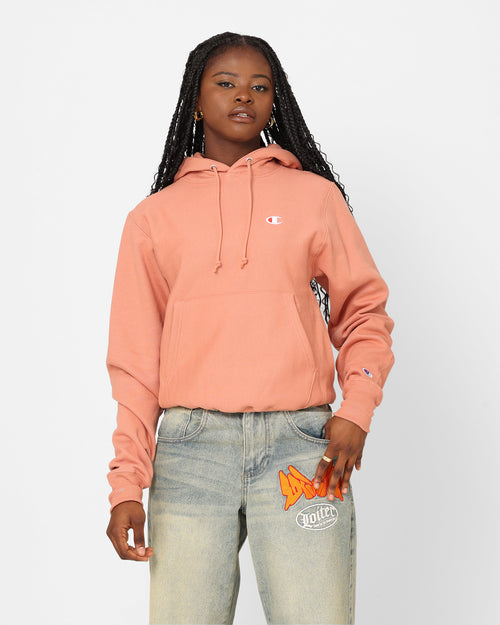 Champion Women's Reverse Weave Small C Oversized Hoodie Timeless Coral