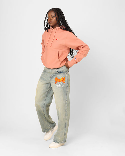 Champion Women's Reverse Weave Small C Oversized Hoodie Timeless Coral