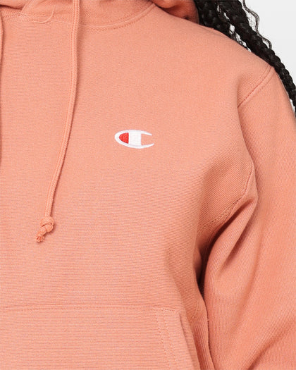 Champion Women's Reverse Weave Small C Oversized Hoodie Timeless Coral