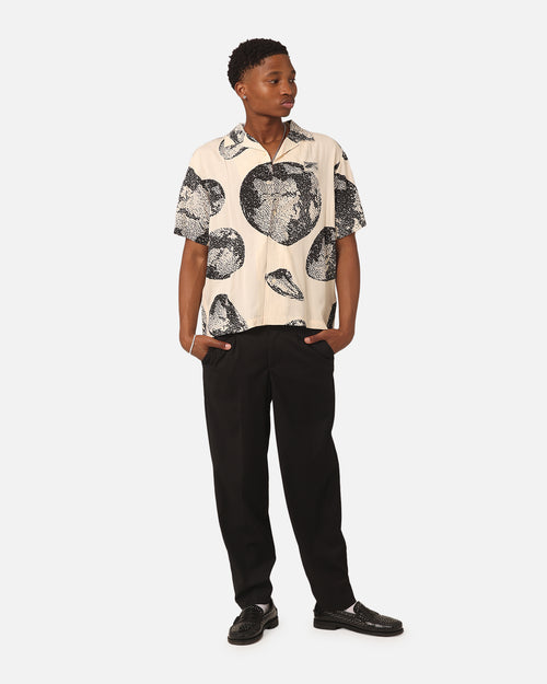 Market Bitmap Short Sleeve Button Up Shirt Ecru