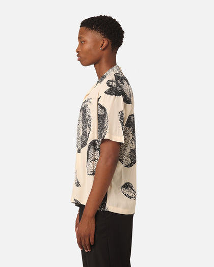 Market Bitmap Short Sleeve Button Up Shirt Ecru