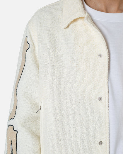 MNML Skeleton Varsity Jacket Cream