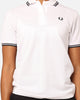 Fred Perry Women's The Twin Tipped Polo Shirt White/Black