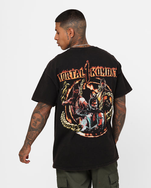 Goat Crew X Mortal Kombat Group Vintage T-Shirt Black Wash
