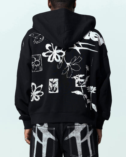 Loiter Flower Bed Zip Hoodie Black