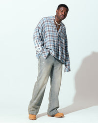 Loiter Kimono Flannel Blue