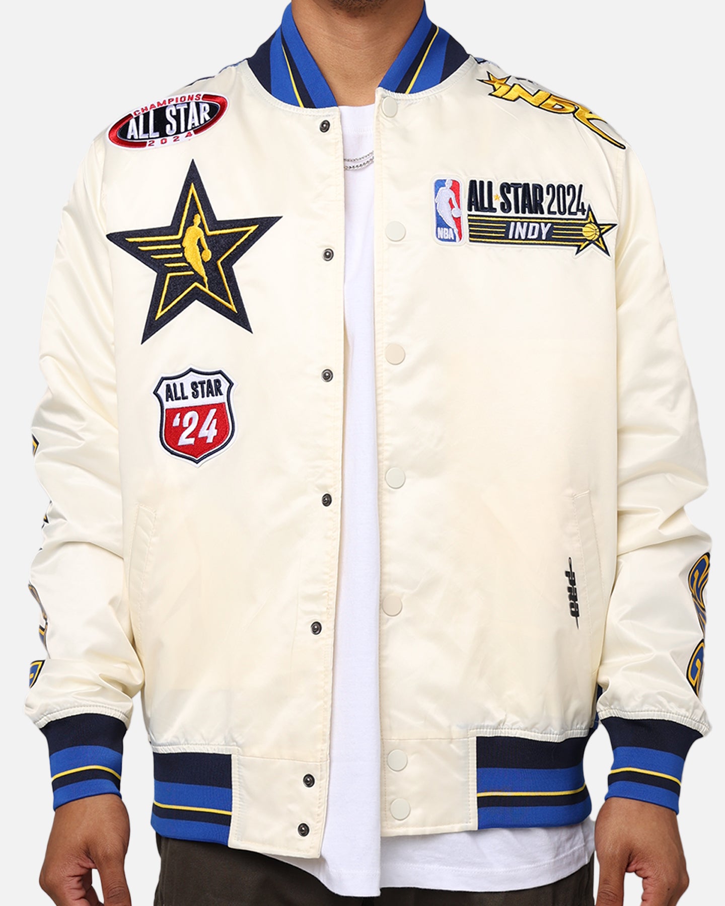 Pro Standard NBA All Star Game 2024 Satin Jacket Eggshell/Midnight