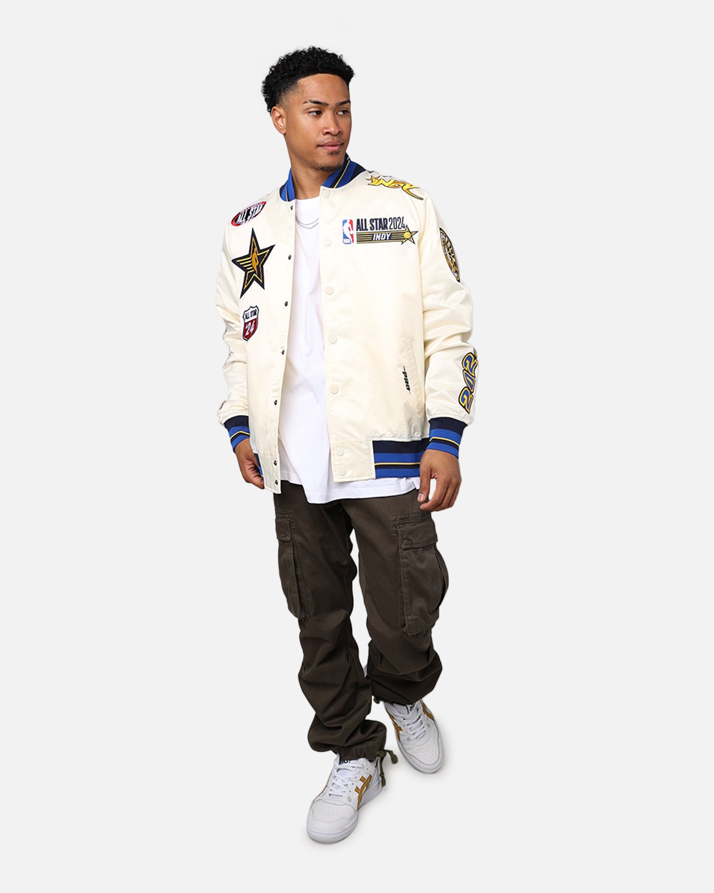 Pro Standard NBA All Star Game 2024 Satin Jacket Eggshell/Midnight