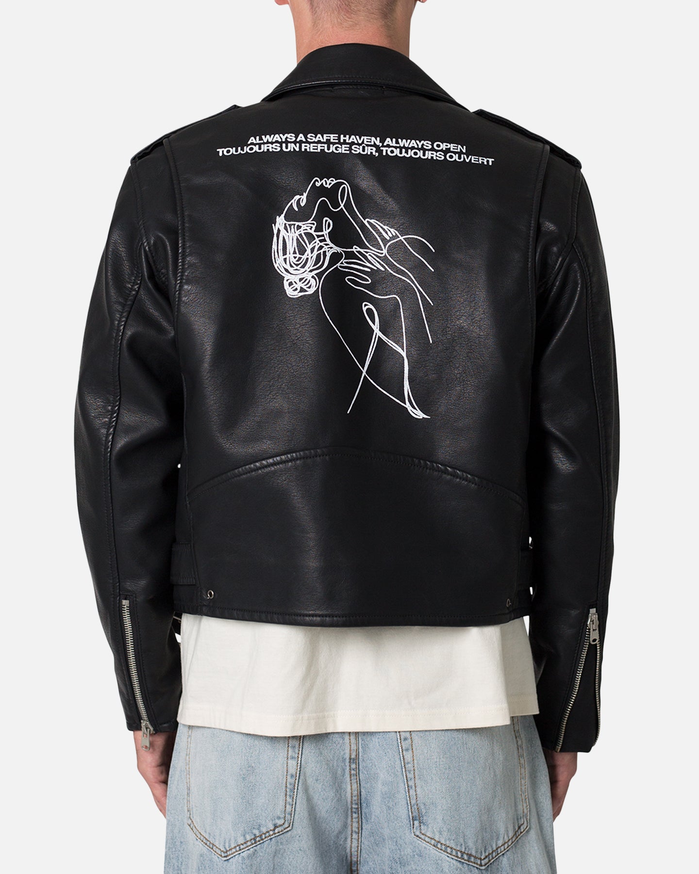 MNML Leather Moto Jacket Black | Culture Kings US