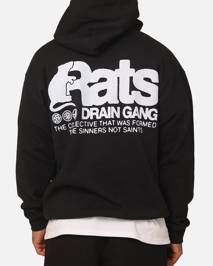 Rats Get Fat Drain Gang Hoodie Black