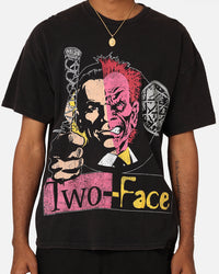 Goat Crew X DC Batman Two Face Vintage T-Shirt Black Wash