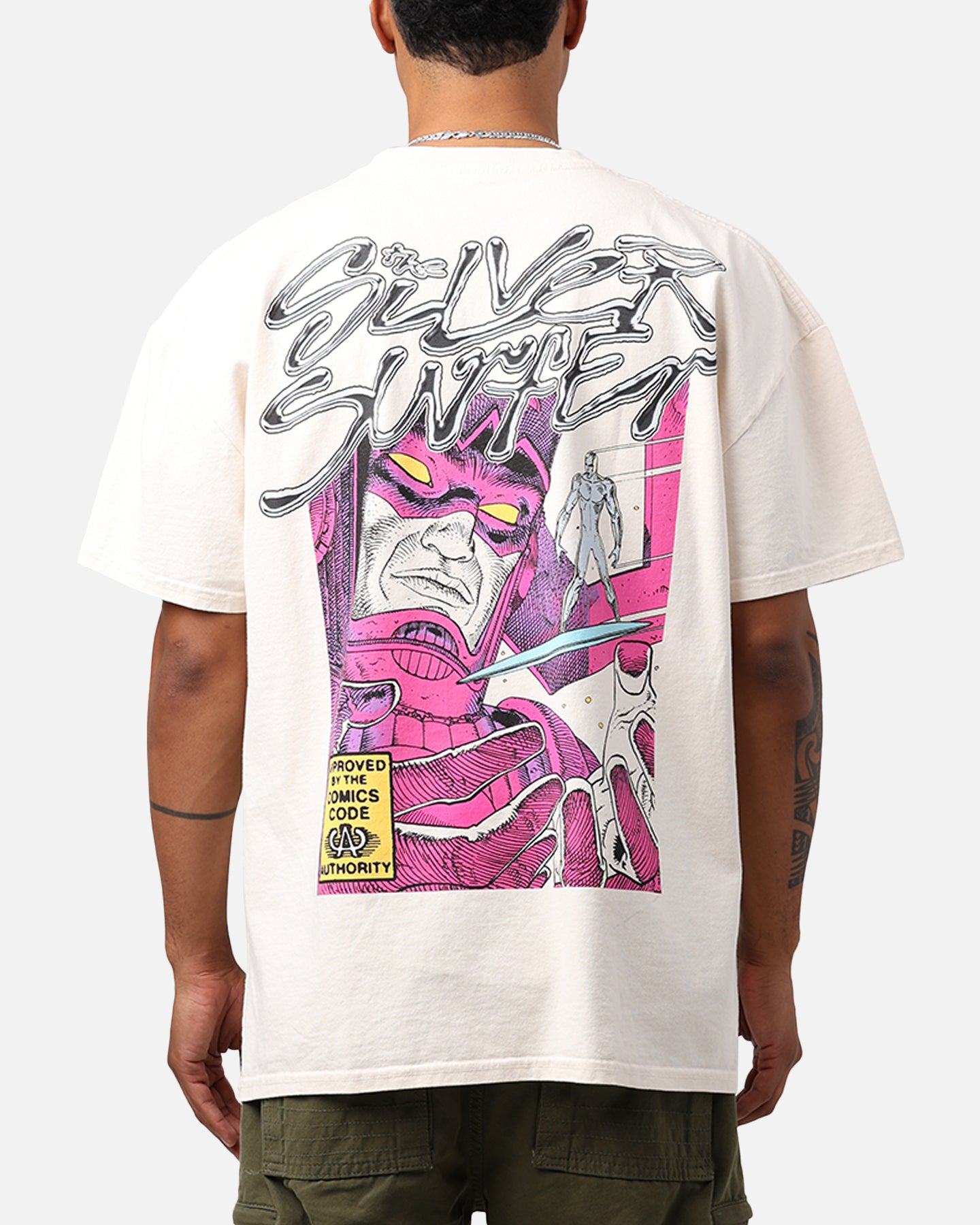 00s MARVEL シルバーサーファー Tシャツ フェード クラック L Marvel Silver Surfer Heavyweight T-Shirt Off White | Culture Kings US