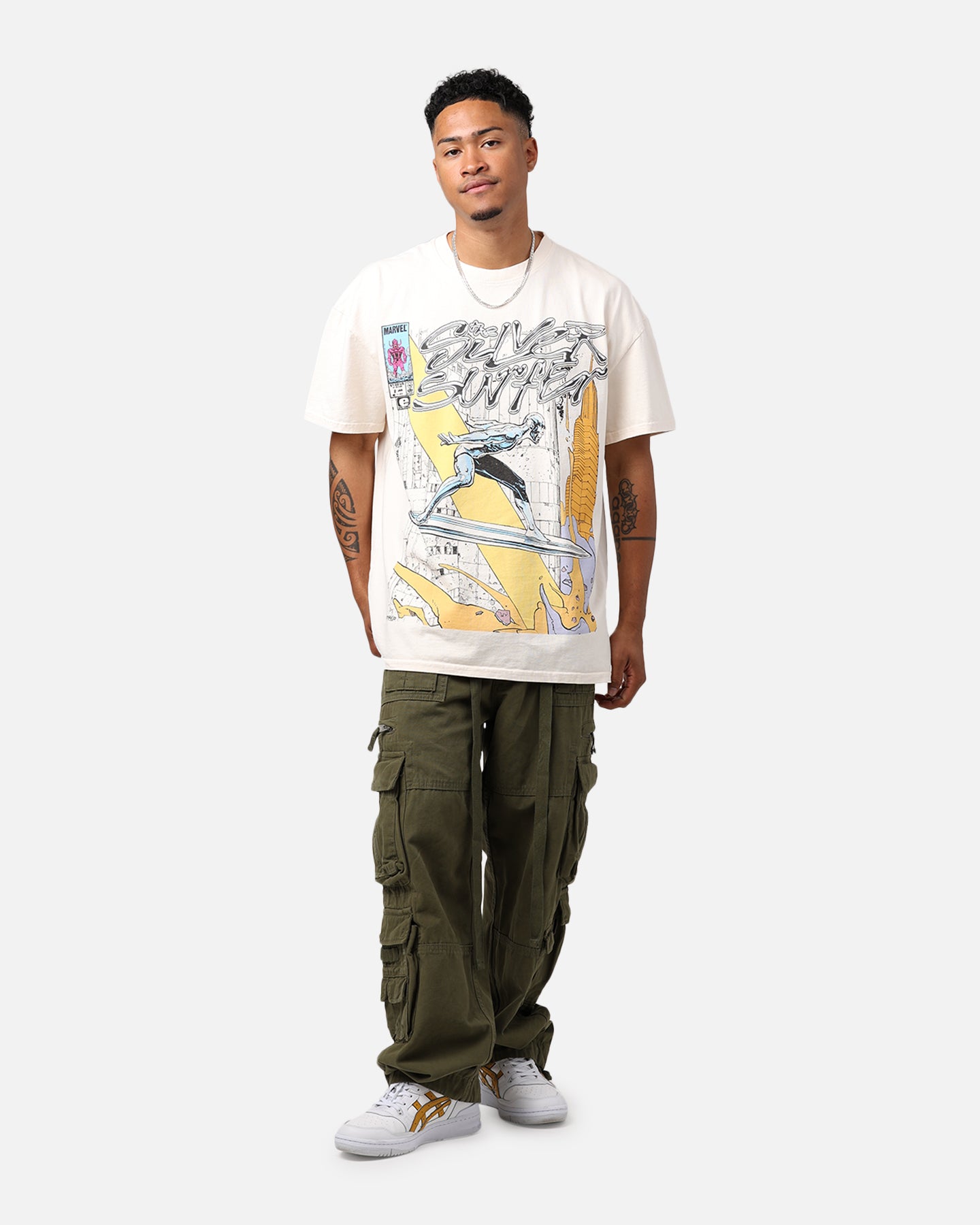 Marvel Silver Surfer Heavyweight T-Shirt Off White | Culture Kings US