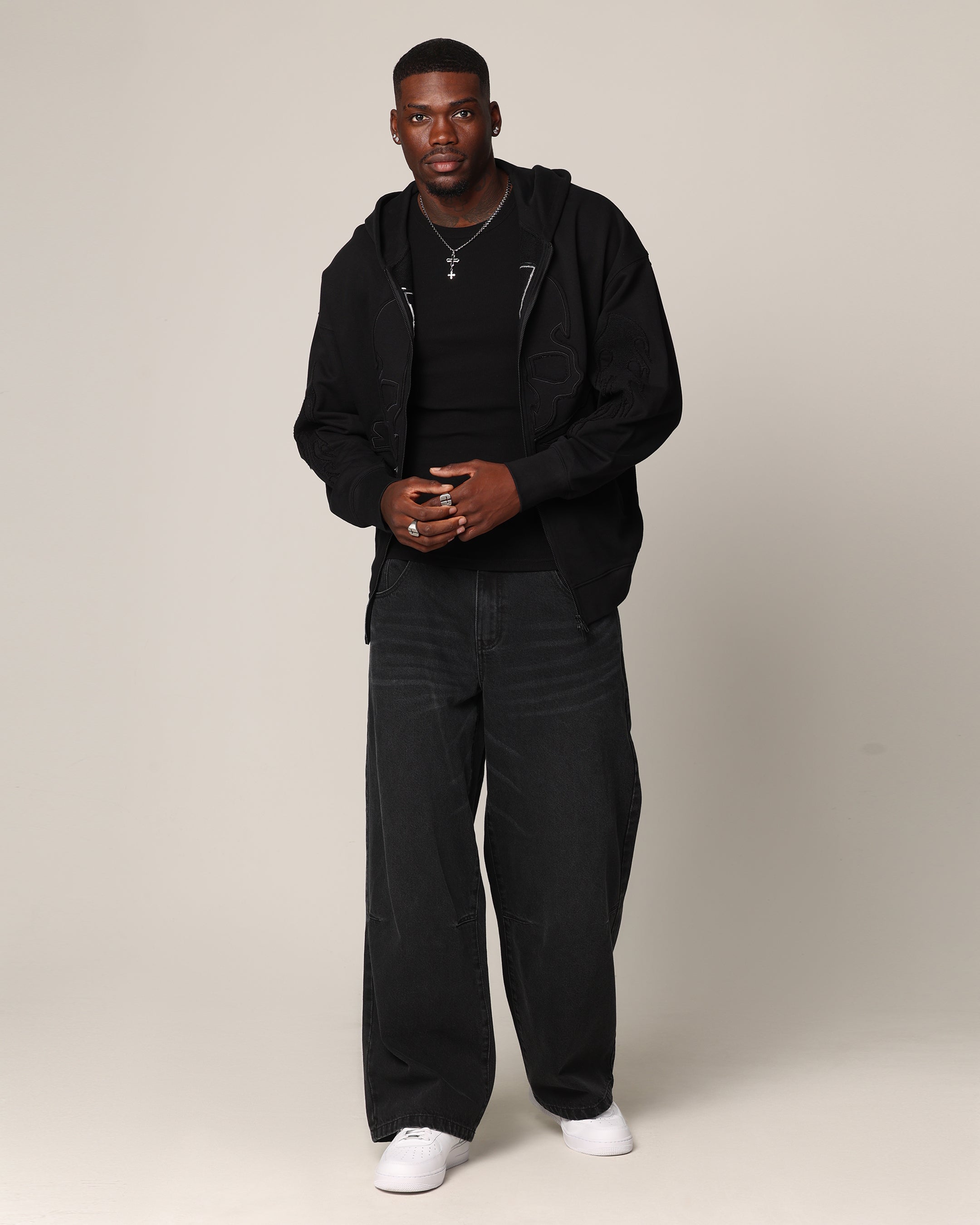 Saint Morta Hellfire Zip Hoodie Black | Culture Kings US